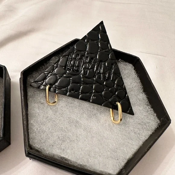 Luv AJ Chain Link Huggie Earrings - Picture 3 of 8